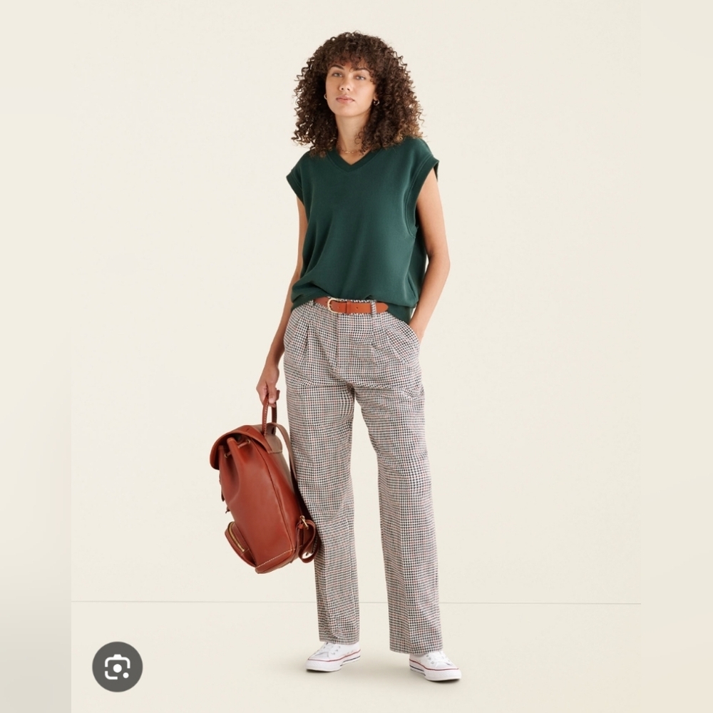 GUC HEMMED Roots Rossland Check Pleat Trouser - Size 14